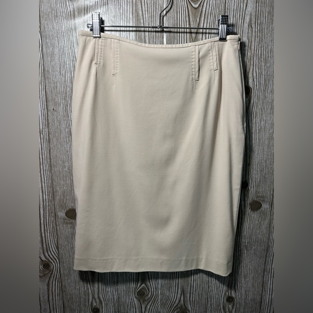 $398 Escada Cream Beige Pencil Skirt Sz 38